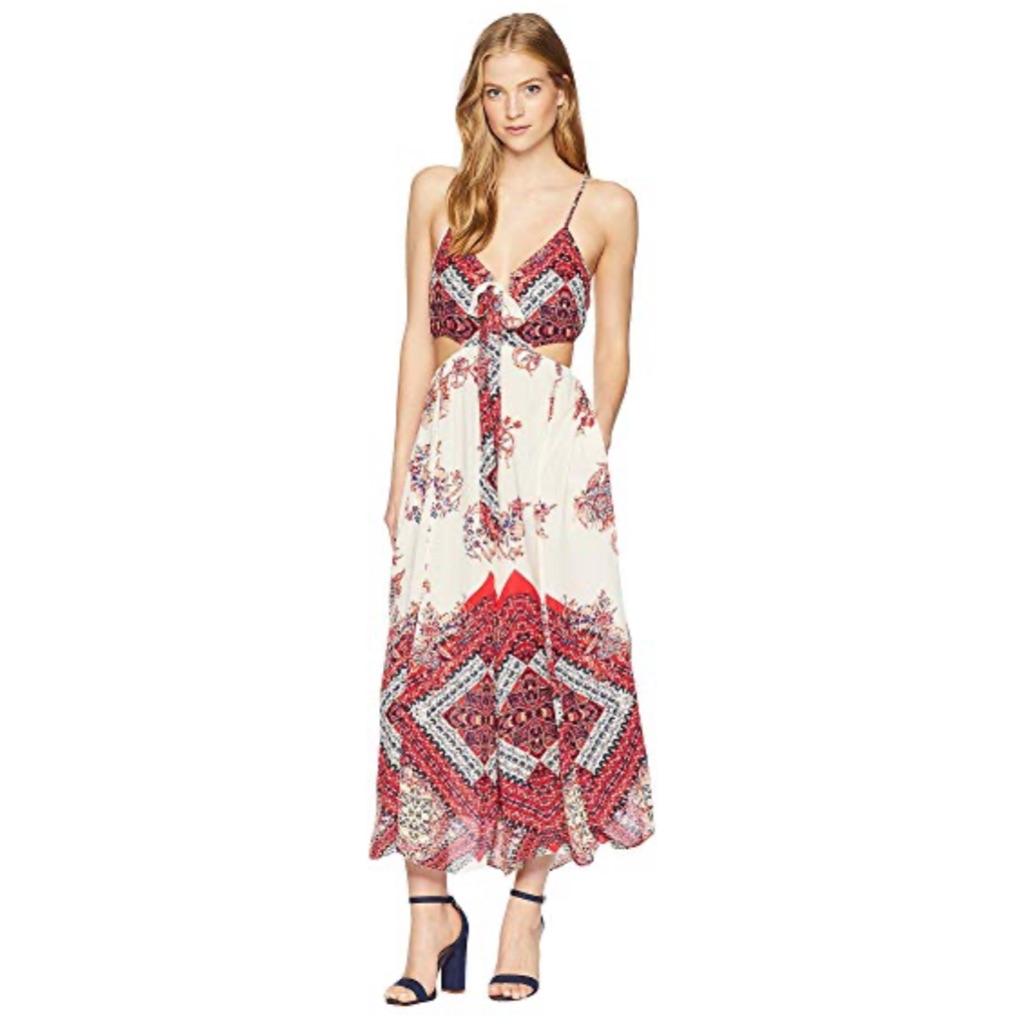 Free People Bella Floral Printed Jumpsuit Cutout Size Medium